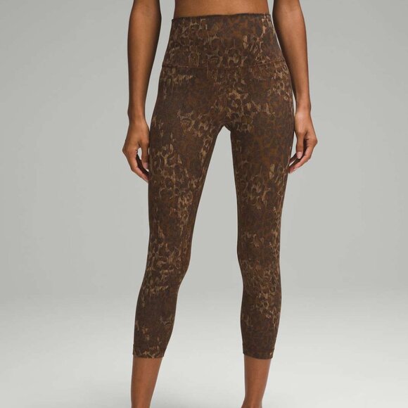lululemon Align™ High-Rise Pant 25" Lined Truleopard MAX Brown Multi size 6 - Picture 1 of 4